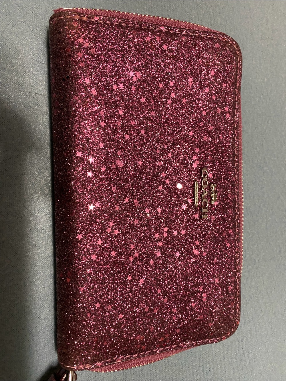 COACH Pink Glitter Star Wristlet Clutch - Picture 5 of 5